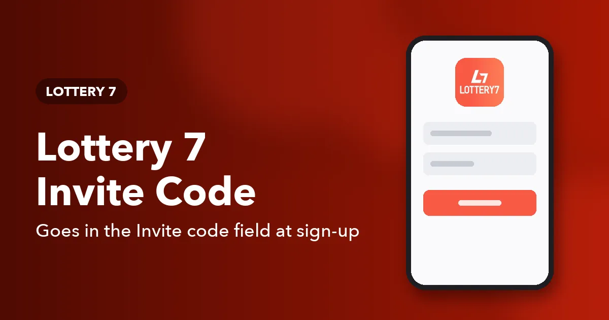 Banner explaining where the Lottery 7 invite code goes on the registration form