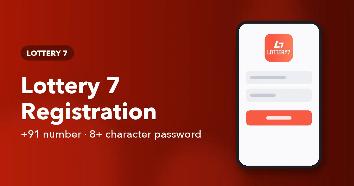 Banner for Lottery 7 registration showing the phone number and password requirements